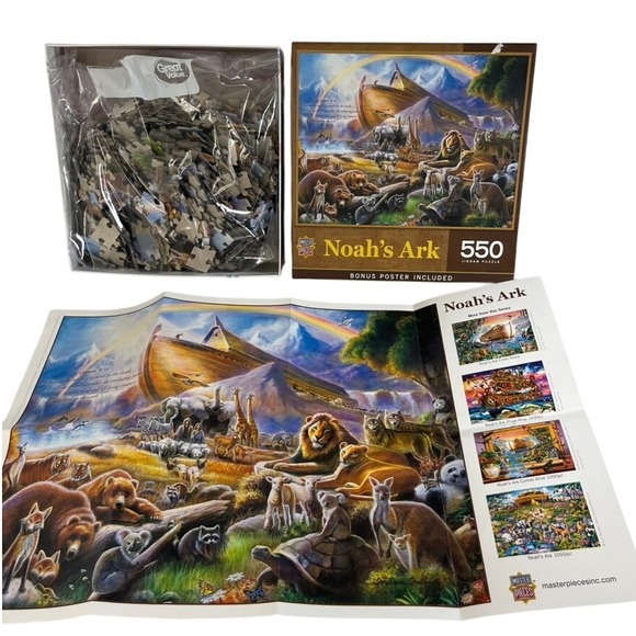 Noah's Ark MasterPieces 550 Piece Jigsaw Puzzle with Bonus Poster Included - Picture 2 of 5